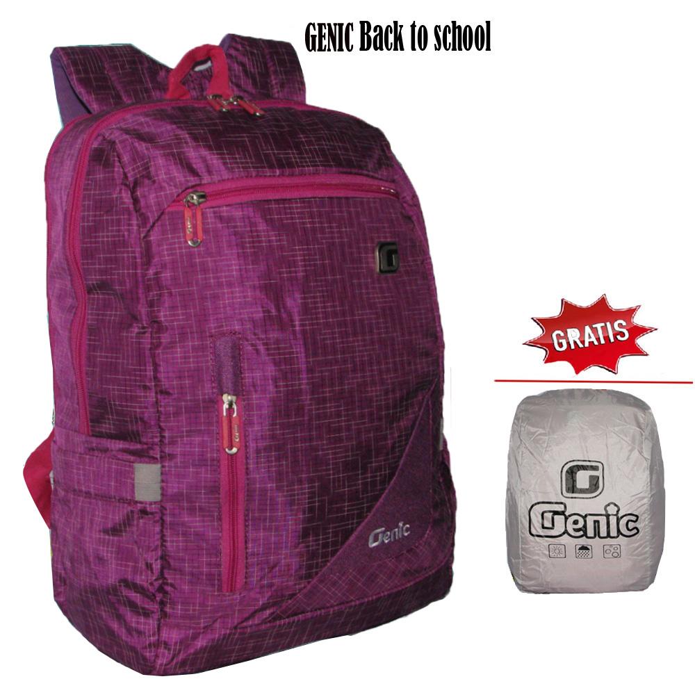 Genic 21978 Tas Ransel / Tas Kerja  Backpack Anak Unisex Back To School Casual - Ungu