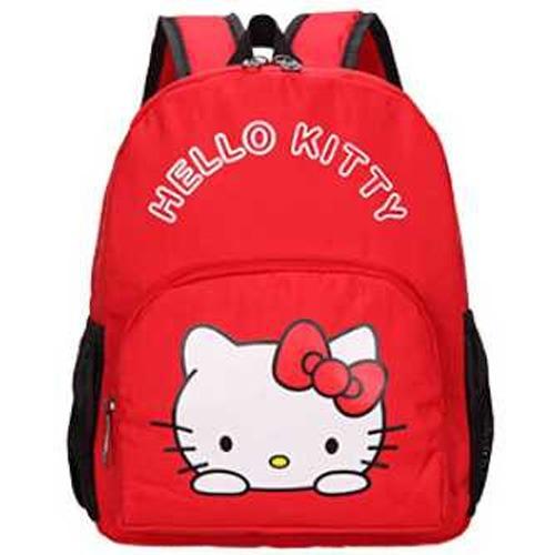 Eigia Tas Ransel Anak Model Kartun Hello Kitty Sekolah Jalan 25x10x28cm Kids Bag Playgroup TK School Backpack Design Tas Punggung Cartoon Caracter Karakter Kartun Penyimpanan Perlengkapan Alat Tulis Belajar Nylon Rekreasi Lucu Cute s0856 - Red