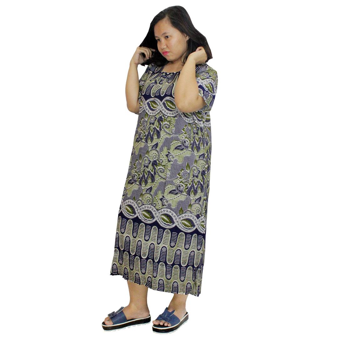 Daster Jumbo Lengan Pendek Batik, Baju Tidur Jumbo, Piyama Jumbo, Leher Kerut (DPT003-07)
