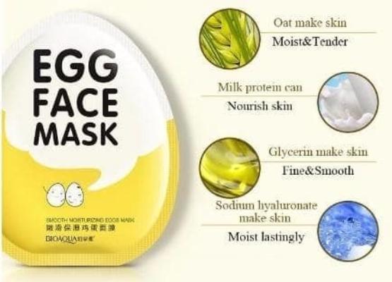 KUNING - Bioaqua egg face mask masker wajah telur bioaqua SACHET