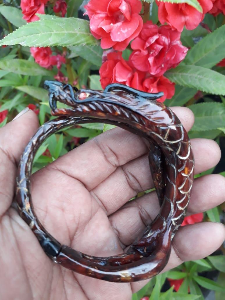 gelang AKAR BAHAR MERAH cristal ukir naga tembus mdl 001