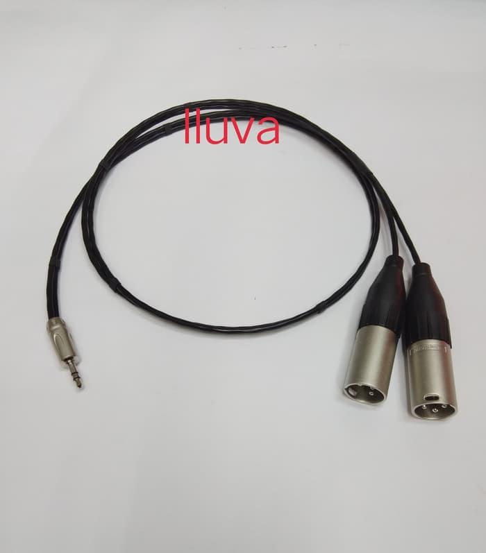 Kabel Canare jack mini stereo to 2 Canon xlr Male amphenol ori 100% 5m