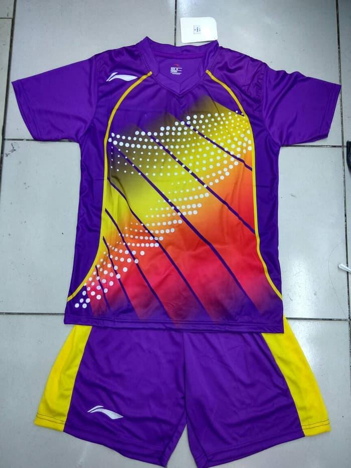 Baju Kaos Setelan Badminton Dewasa Lining L.21 Ungu