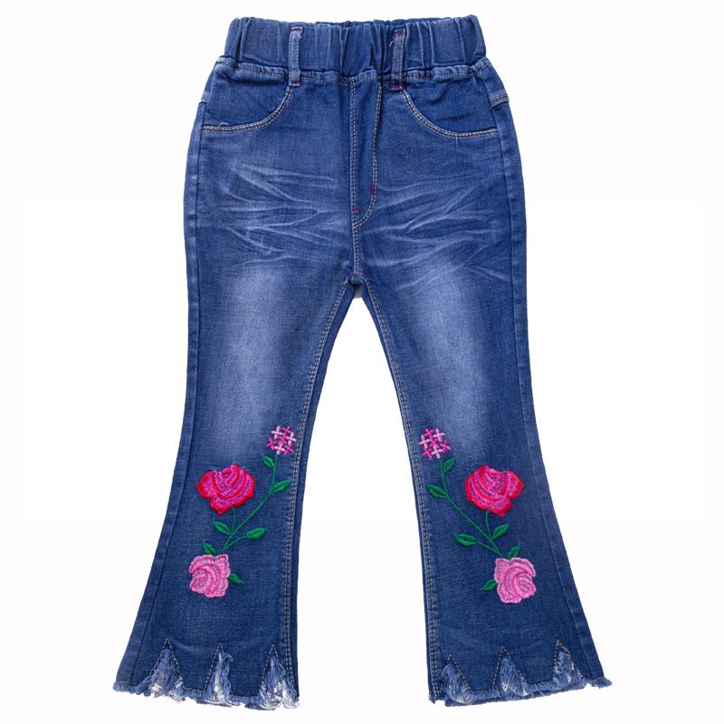 Celana Panjang Wanita Klakson Jeans Musim Semi atau Musim Gugur Baru (Celana Cutbray Bunga Peony)