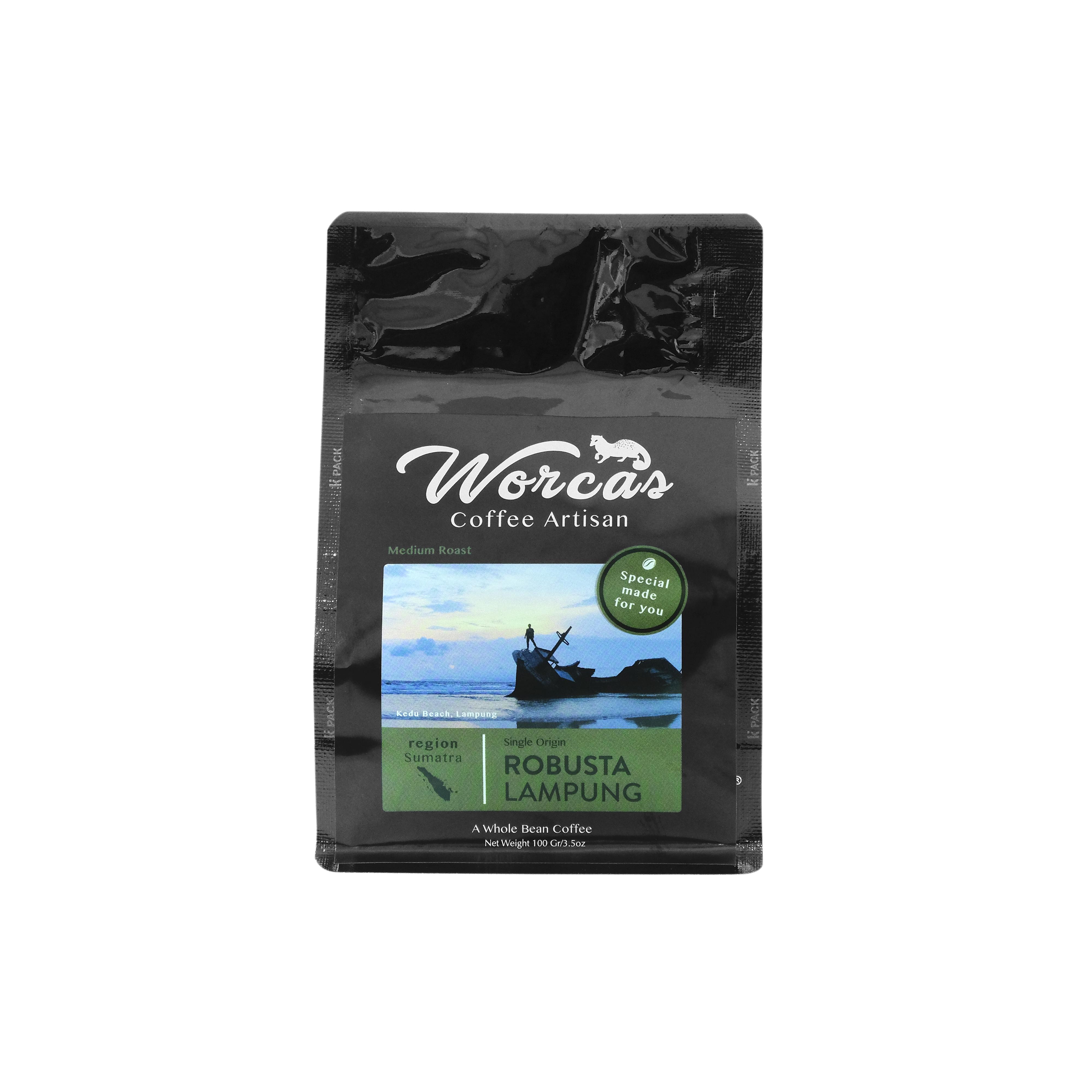 WORCAS Kopi Robusta Lampung 100gr - Medium Roast