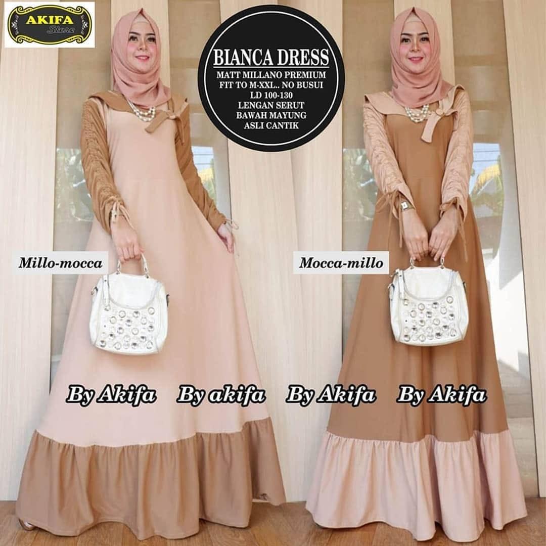 Baju Muslim Original Gamis Bianca Dress Baloteli Baju Muslim  Panjang Casual Wanita Hijab  Pakaian Modern Terbaru  Modis Trendy