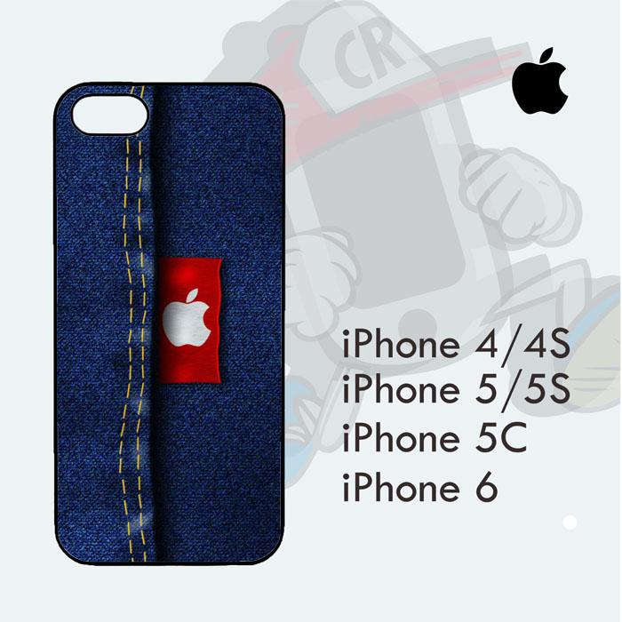 Casing Custom Case Cover Hard Case iPhone 7 Apple Logo Jeans Case