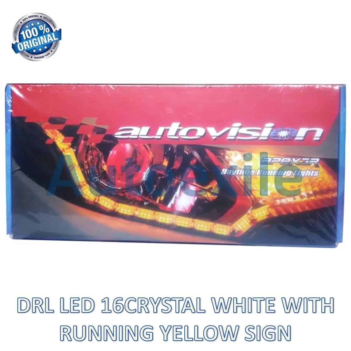 Autovision APEX3R LED DRL 16 Crystal White With Running Yellow Sign Lampu Sipit Alis Mobil Xpander