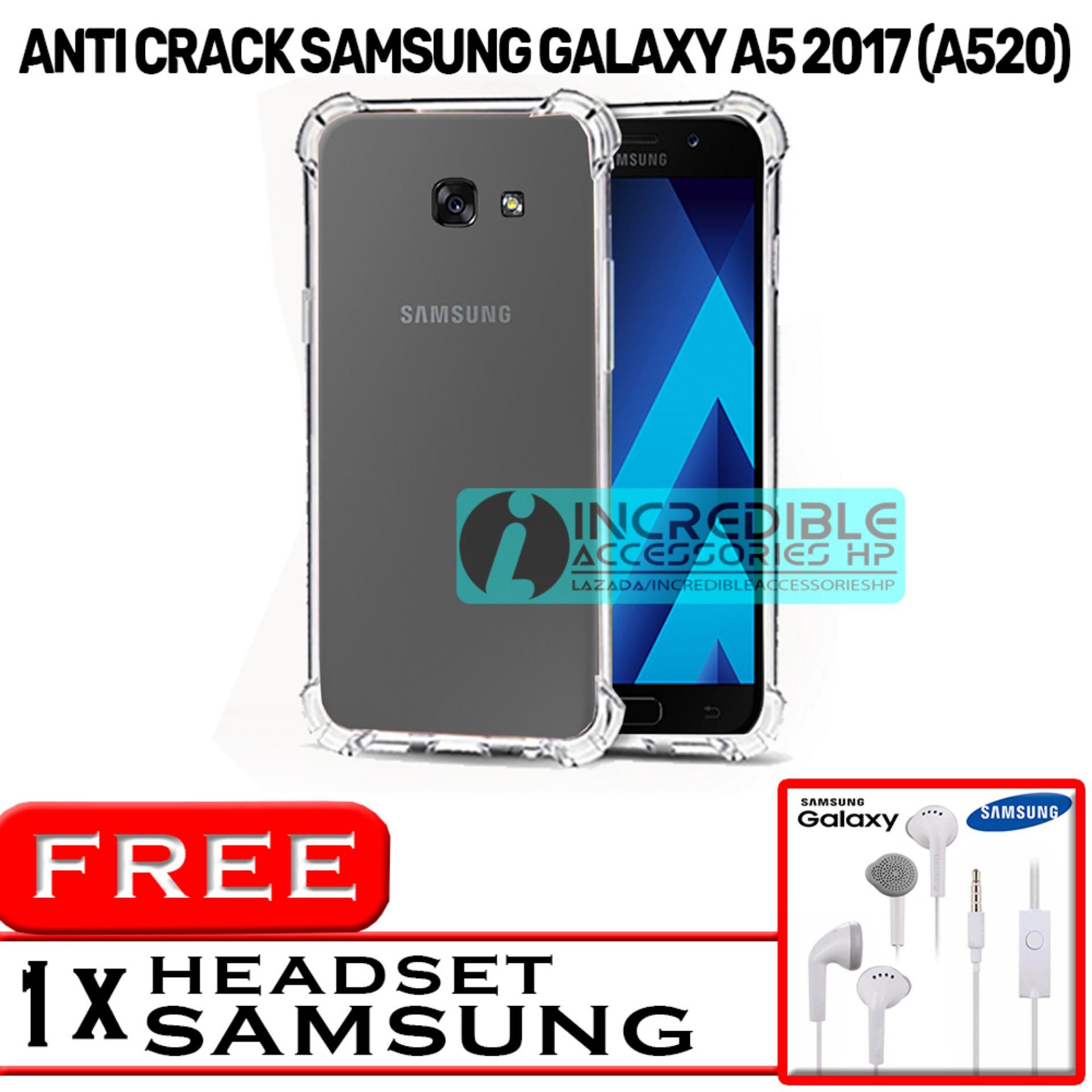 PROMO Case Anti Shock / Anti Crack Elegant Softcase for Samsung Galaxy A5 2017 - White Clear + Free Headset Samsung