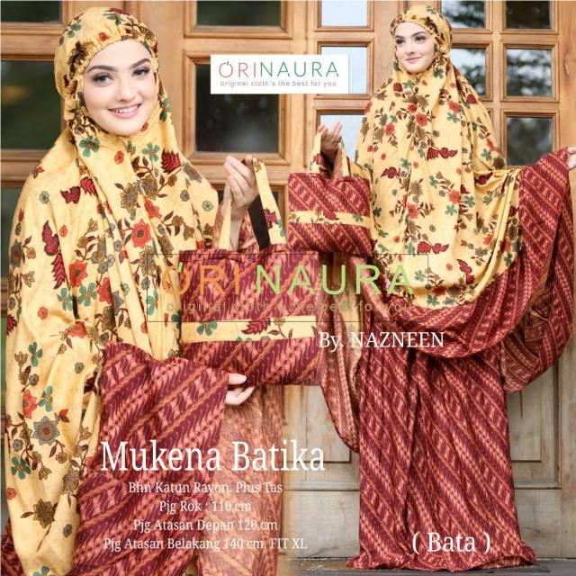 MUKENA DEWASA JUMBO batika mukena katun rayon motif batik mukena murah grosir jumbo by ORI NAURA (bata)