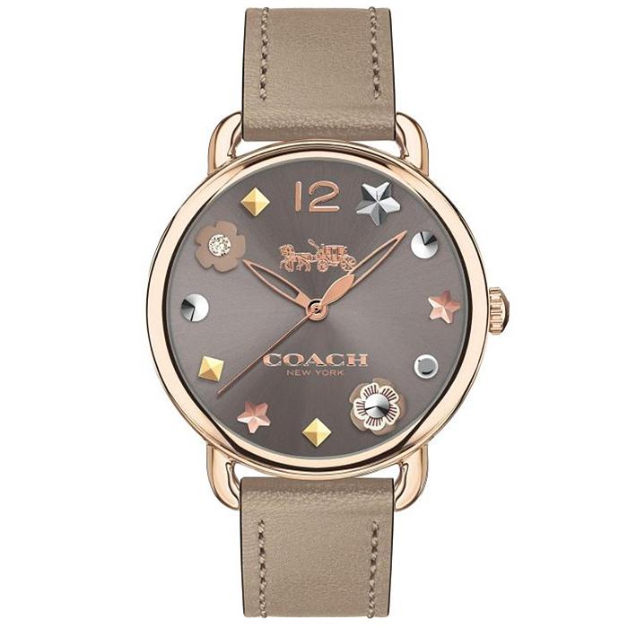 Coach Delancey Leather Jam Tangan Wanita Pria 36mm Women Lady Leather Watch Model 14502797, 14502780