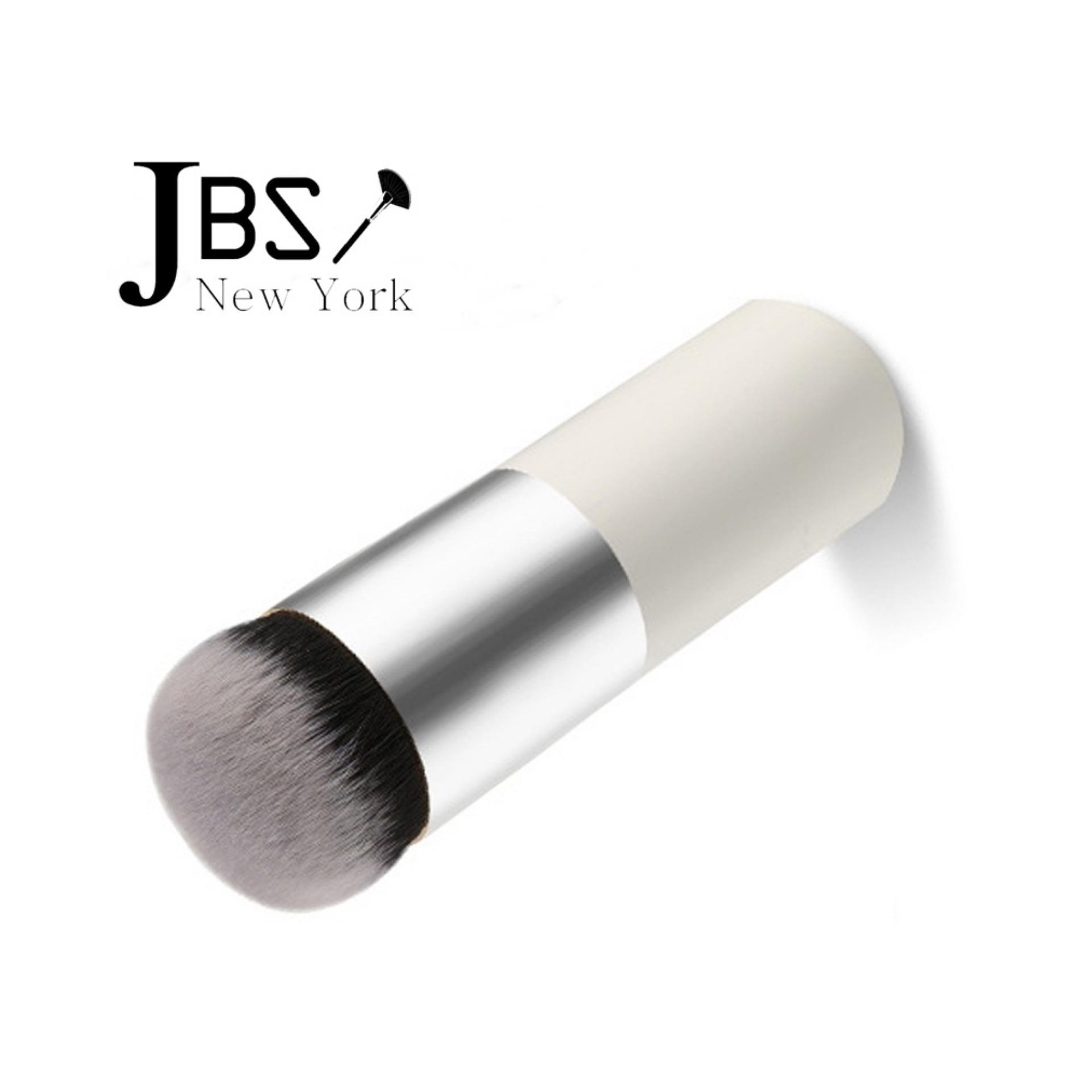 JBS New York makeup brush  / Kuas Make Up chuby pier silver / Kuas Foundation bedak tabur bagian atas datar kosmetik Makeup Brush / K - 019