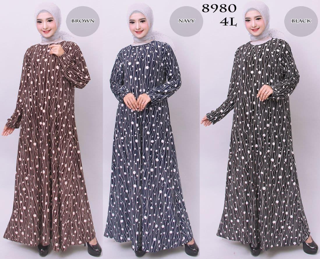 Gamis Wanita Terbaru PROMO GAMIS MURAH! Baju Gamis Wanita Gamis Jumbo Jersey Korea 4L 8980