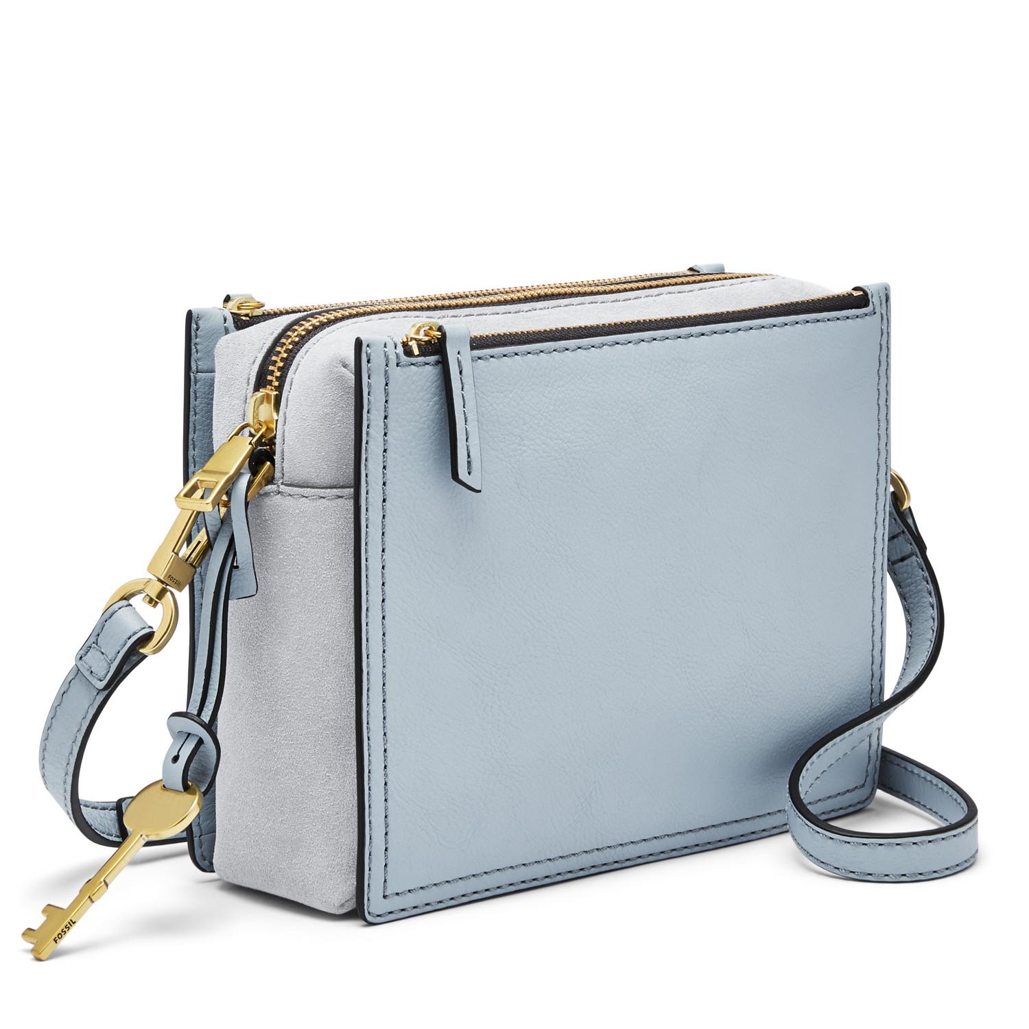 Fossil Campbell Leather - Long Strap - Blue - Tas Wanita - ZB7592-436