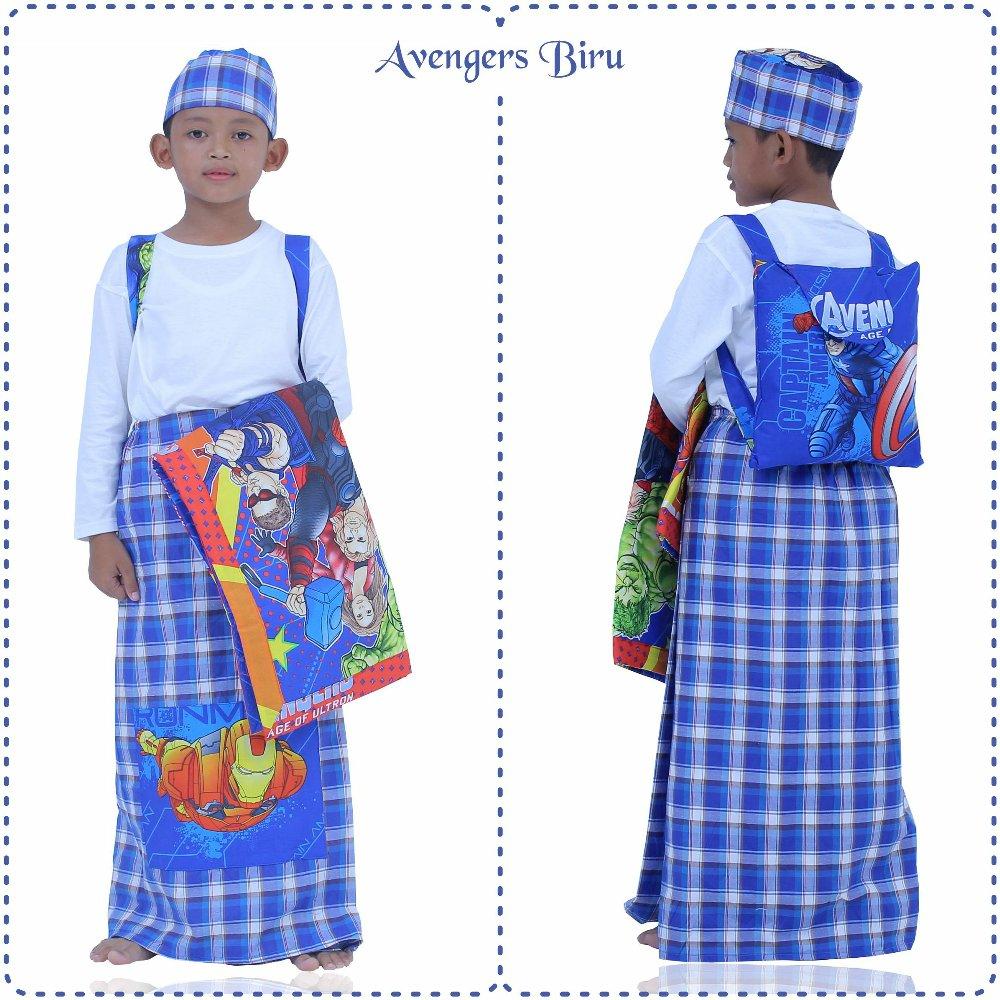 Sarung Instan Anak Karakter Avenger Biru Size S di lapak Mukena Yumna mukenayumna