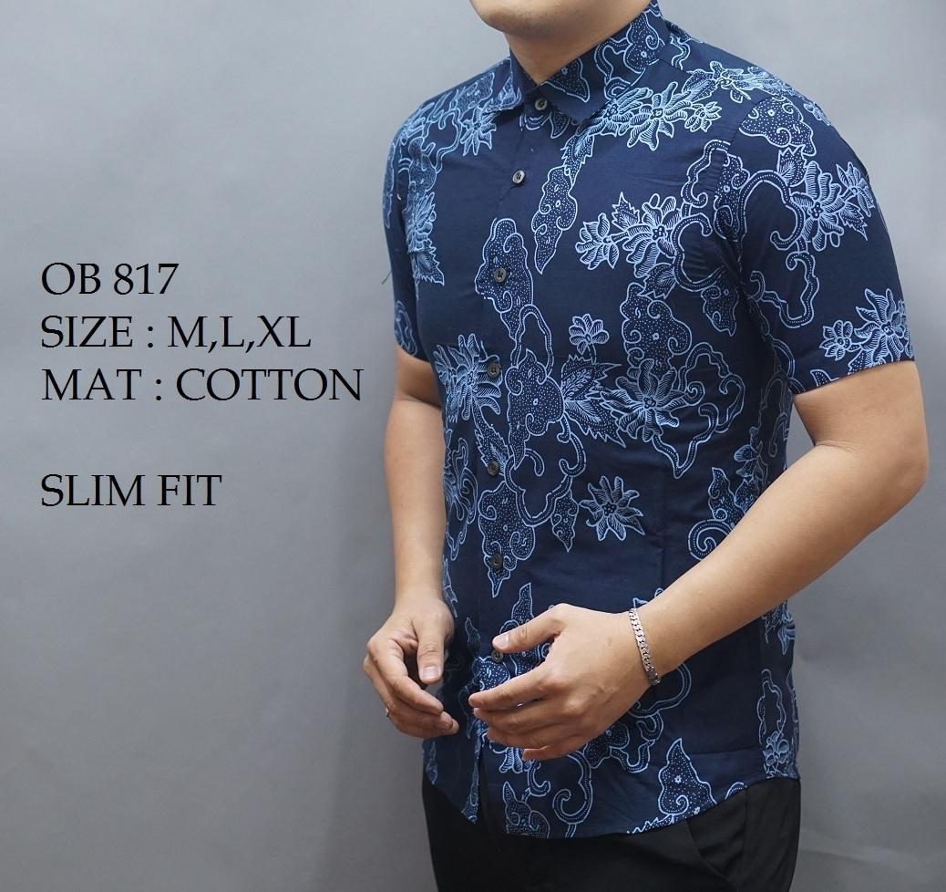 Baju Kemeja Batik Slimfit Pria Premium Motif Modern Bahan Lembut Dan Adem Tidak Mudah Luntur Terbaru 2018