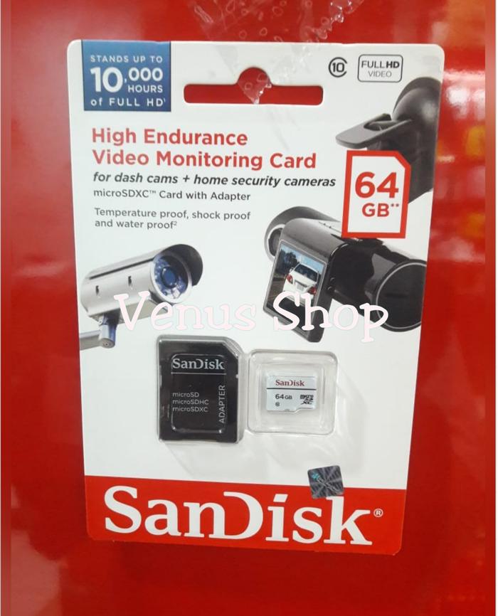 PROMO SANDISK MICROSD 64GB / MICRO SD 64 GB HIGH ENDURANCE VIDEO MONITORING NEW