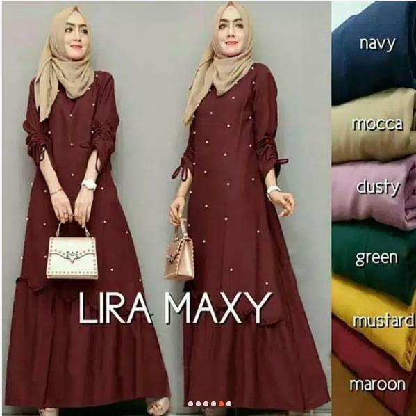 Shinju Fashion Dress Mutiara / Dress Muslim / Dress Maxi Dress Lira (6 Warna)