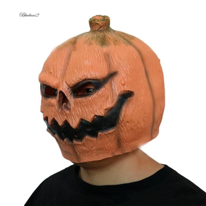 Topeng kepala labu fortnite seram big head full latex halloween