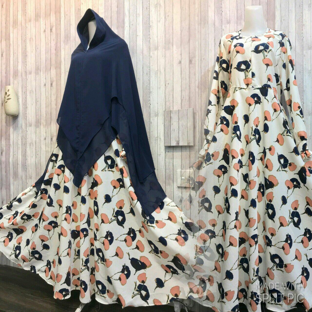 Adzra Gamis Murah syari /busana muslim wanita - Elmira Dress - Putih