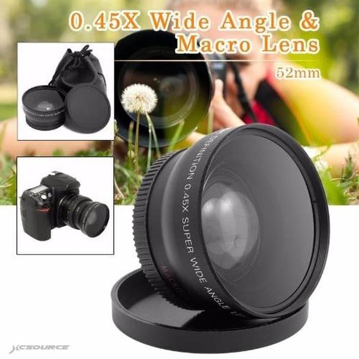 Lensa wide 45x Super Wide Angle Lens 52mm Nikon D5100 D3200 3100 90 80