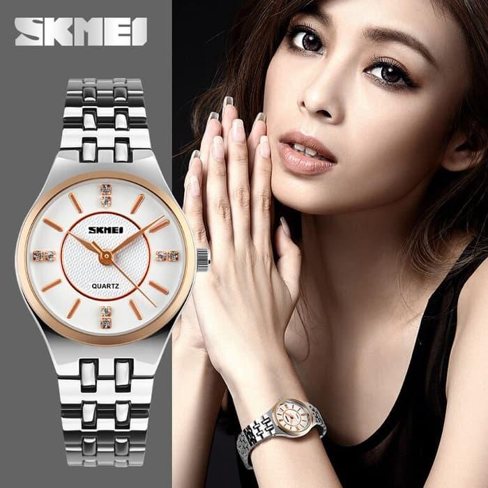 Jam Tangan Wanita Cewek Original Strap Rantai SKMEI Casio Anti Air