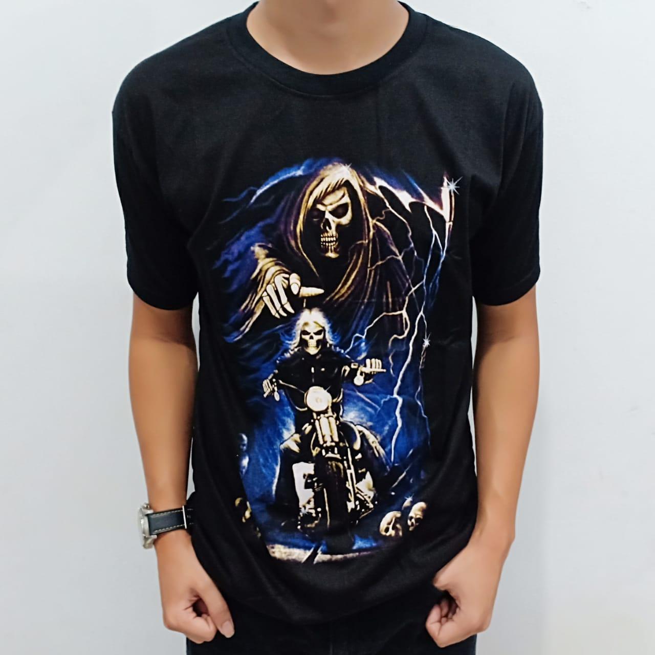 Master Tee - Kaos Pria Kaos Distro T-Shirt Fashion 100% Soft Cotton Combed 30s Pria Wanita Cewe Cowo Baju T-Shirt / Kaos Skull Rider / 3D Terbaru Baru Kekinian Animasi Gambar Batik Full Printing Kaos Termurah Berkualitas Kaos Disto Premium