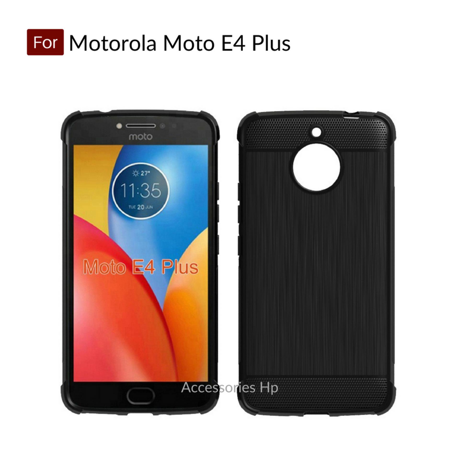 Accessories Hp Brushed Carbon Crack Case Motorola Moto E4 Plus ( E4+ ) - Black