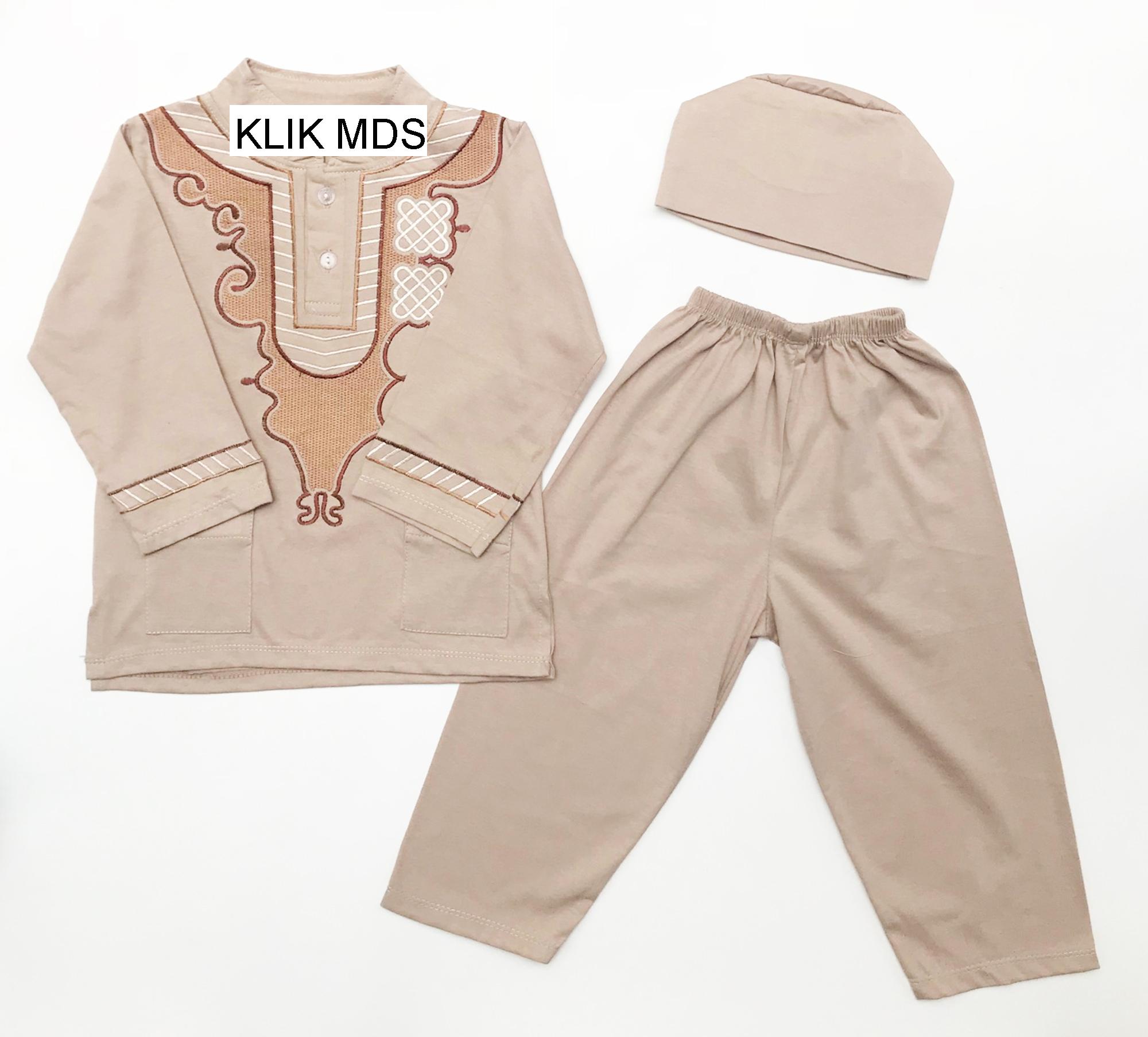 Klik Mds Baju Setelan Baju Koko Anak Lelaki Edisi Lebaran 3W dan Celana Free Topi Peci