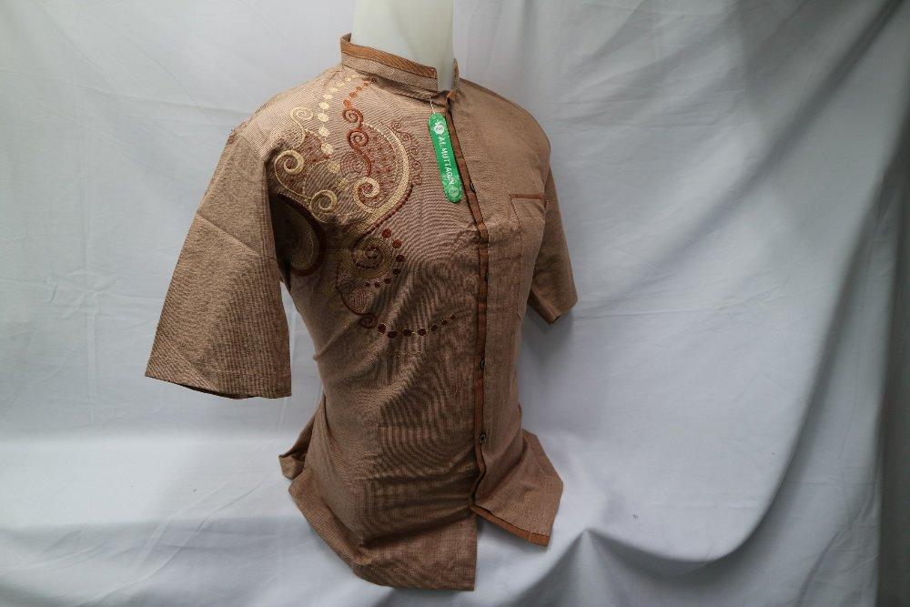 Kemeja Muslim Pria Lengan Pendek Baju Koko Dewasa Bordir Gamis Baju Muslim Al Muttaqin KIT 067 di lapak Al Muttaqin Collection produsenbajukoko