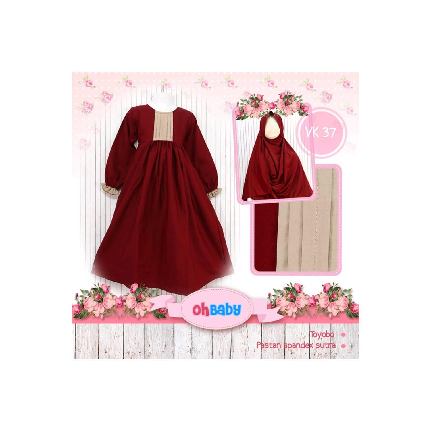 PROMO SALE GAMIS BAJU MUSLIM ANAK SD KATUN TOYOBO CUTETRIK OHBABY VK