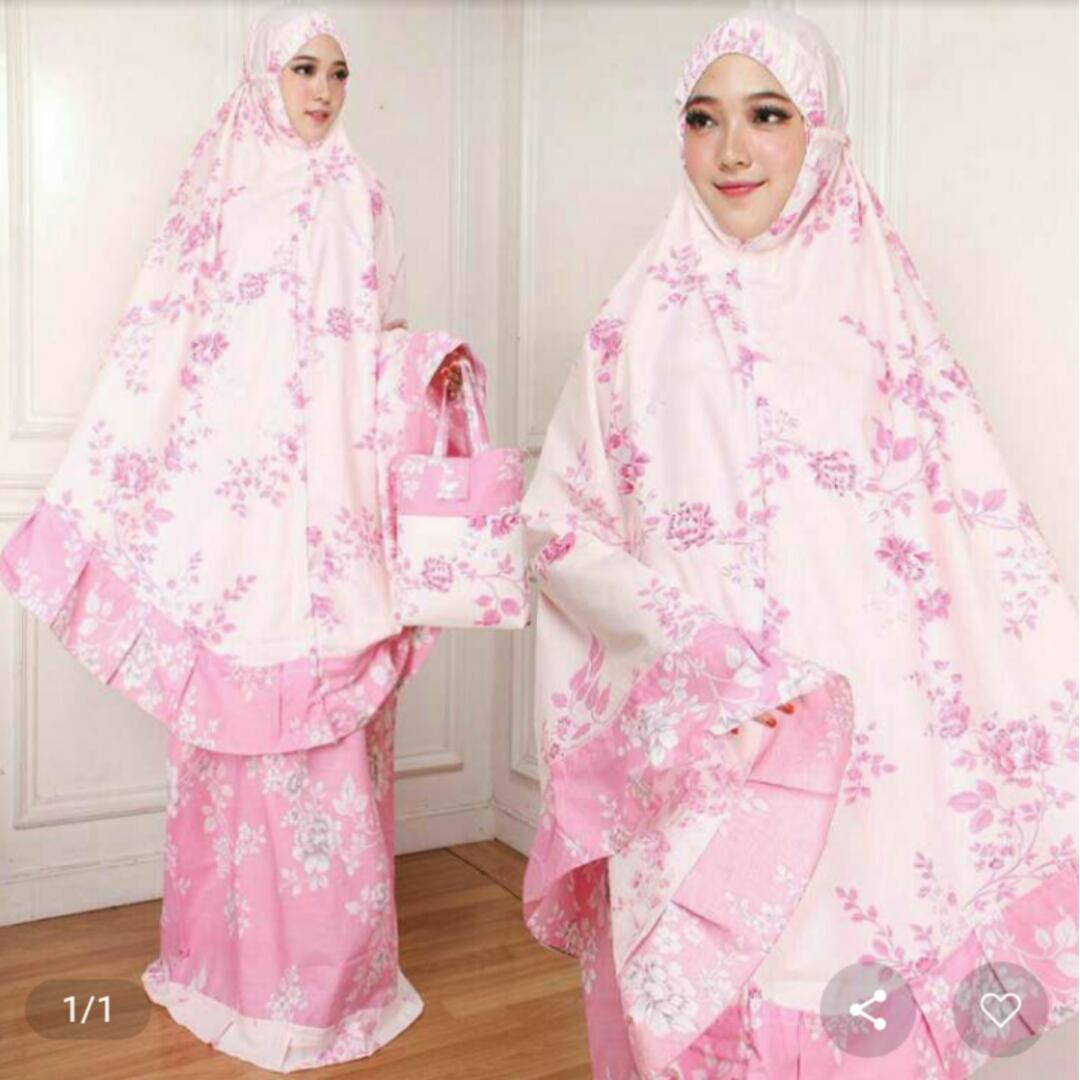 Moscow/Mukena katun jepang/mukena murah/mukena bunga/Mukena amanda