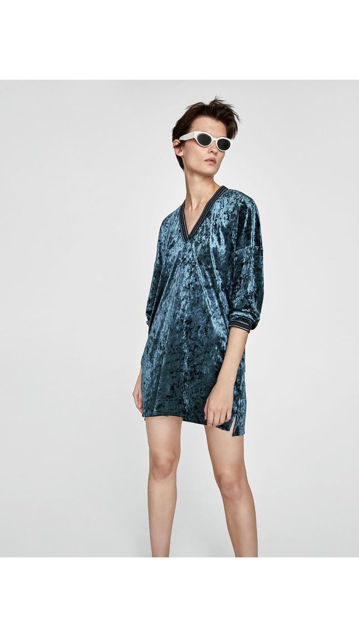 Dress Velvet Zara Original Not Gap Kenzo Balenciaga Chanel