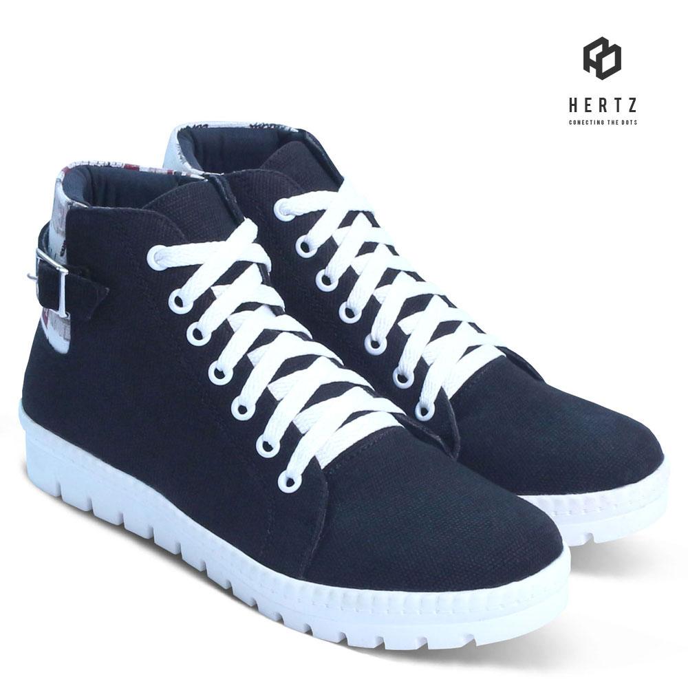 Sepatu Sneakers Wanita H 2101 Sepatu Kets dan Kasual Original Hertz Model Terbaru Harga Murah Cantik Warna Hitam untuk Sekolah, Kuliah, Jalan, Santai