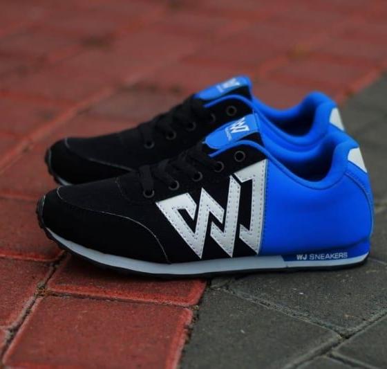 Sepatu Sport Pria Sneakers Gaya Kasual Trendi Terkini Terbaru Sekolah Kuliahan Kerja Slipon Boots Vans Converse Pantofel Hitam biru