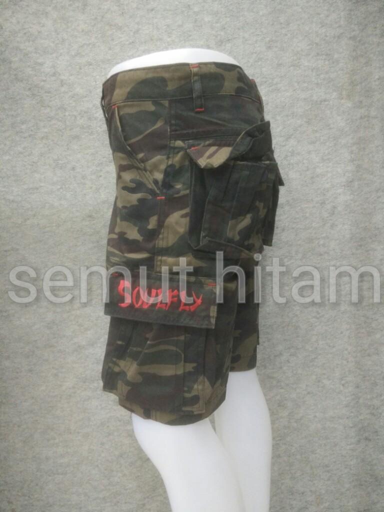 Celana Cargo Pendek Pria / Celana Kempol Pendek Metal / Punk Army Prapatan Rebel SOULFLY