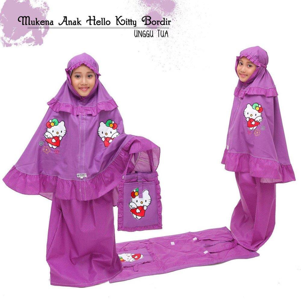 Mukena Hello Kitty Bordir Ungu Tua XL di lapak Belimukena belimukena