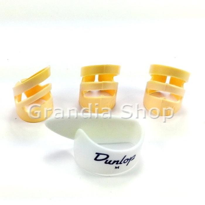 PROMO Set Dunlop Thumb Pick & Alaska Finger Pik Jari Jempol Gitar TERLARIS
