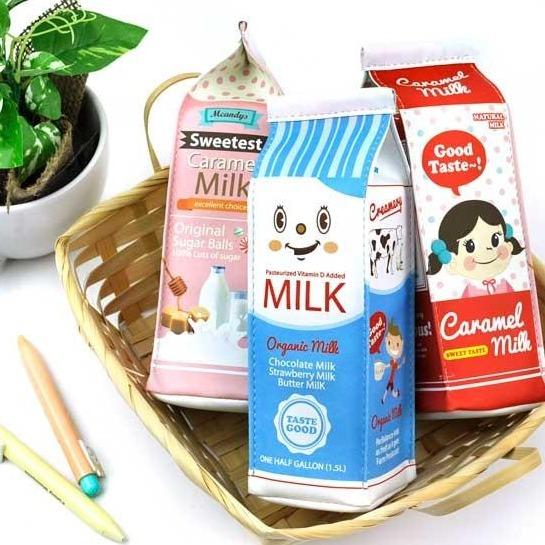 Tempat Pensil Import Lucu / Kotak Pensil Alat Tulis Milky Pouch - Atdiva