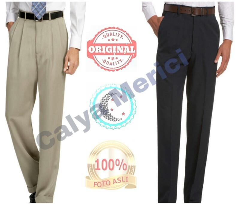 Calya Merici Celana Panjang Formal Pria Semi Biggy/Jumbo Kerja Hitam Bahan Teflon 27-40 Atea