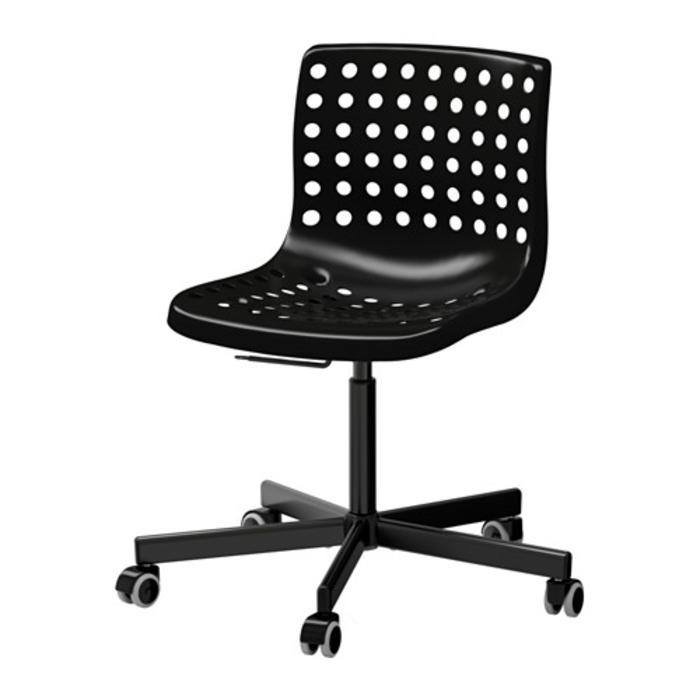 IKEA SKALBERG / SPORREN Kursi Kerja, Kursi Kantor Putar, Hitam