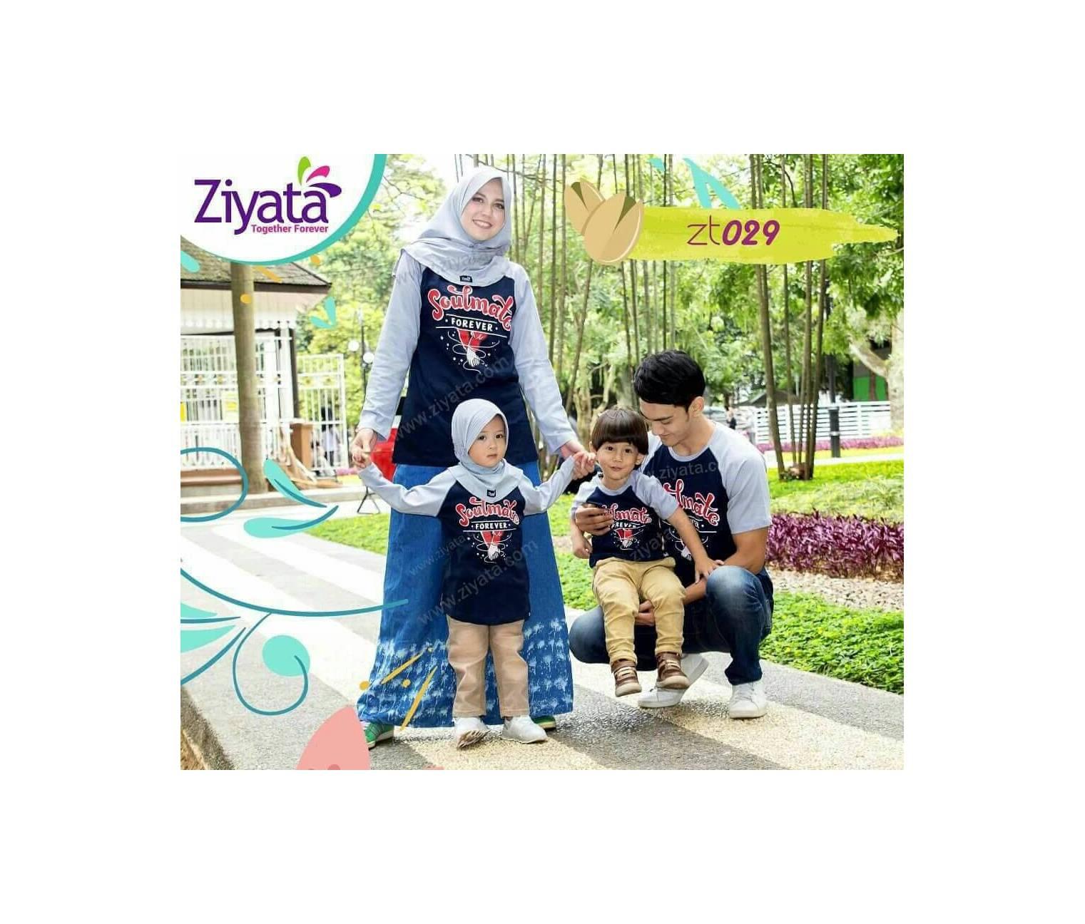 Kaos Ziyata ZT 29 Navy-Abu Sarimbit Seragam Couple Keluarga Kompak