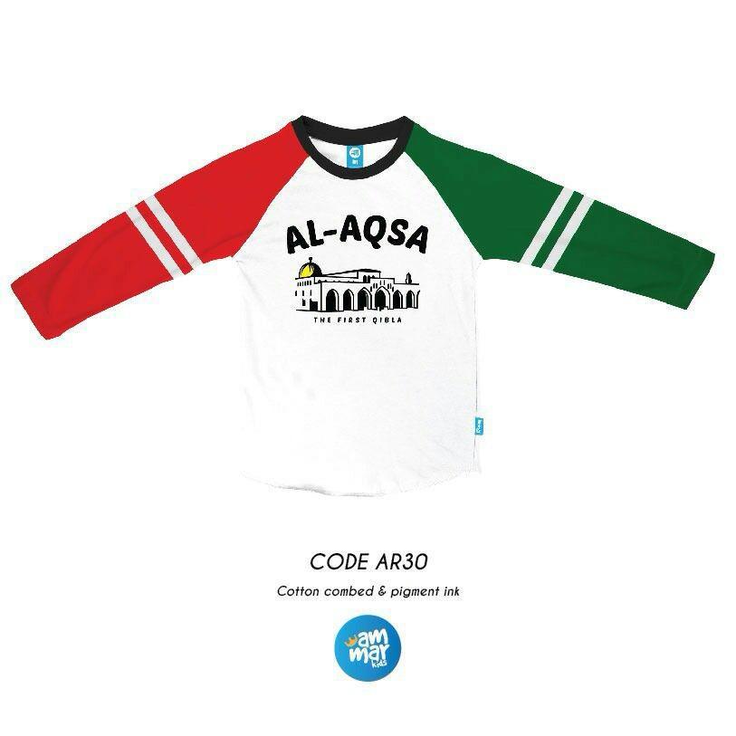 Kaos Muslim Anak Tangan Panjang - AL-AQSA - (Size XS - XXL) AR 30