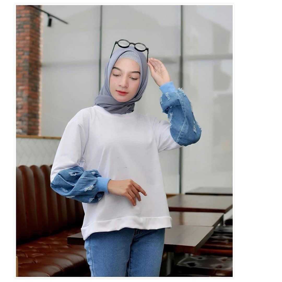 KATE JEANS ||| nouska shop ||| grosir jaket sweater baju atasan blouse rajut hijab terbaru kekinian cewek wanita murah