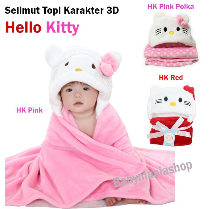 Selimut Topi Double Fleece Selimut Hoodie Bulu Bayi 3D Hoodie Blanket Tudung Kitty