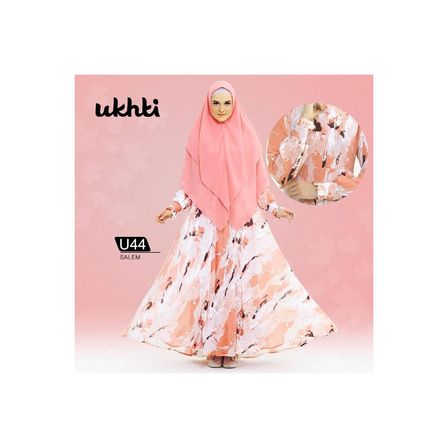 Gamis Sifon Ukhti U44 - Merah Muda, S