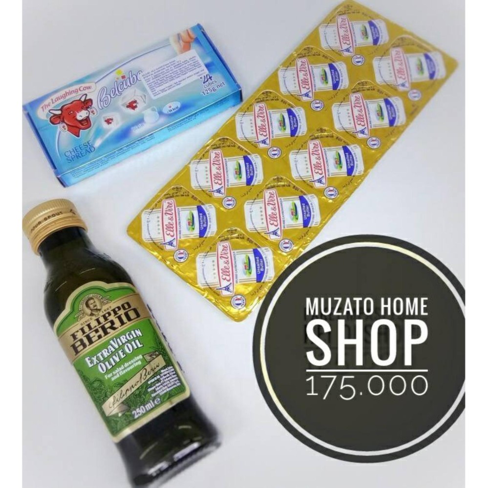 Paket MPASI / Keju Belcube + EVOO+ELOO Filippo Berio 250ml + UB 10pc, mpasi bayi dan balita