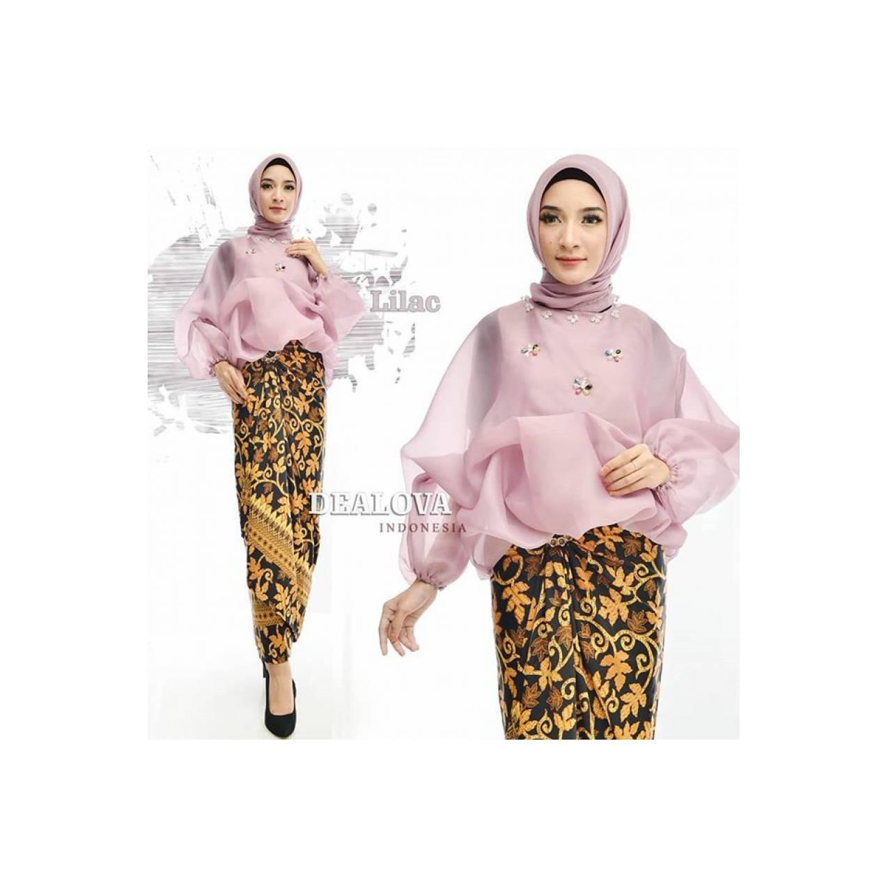 BAJU GAMIS PESTA GAMIS BATIK REMAJA MUSLIM KEBAYA WISUDA DEWI UNGU