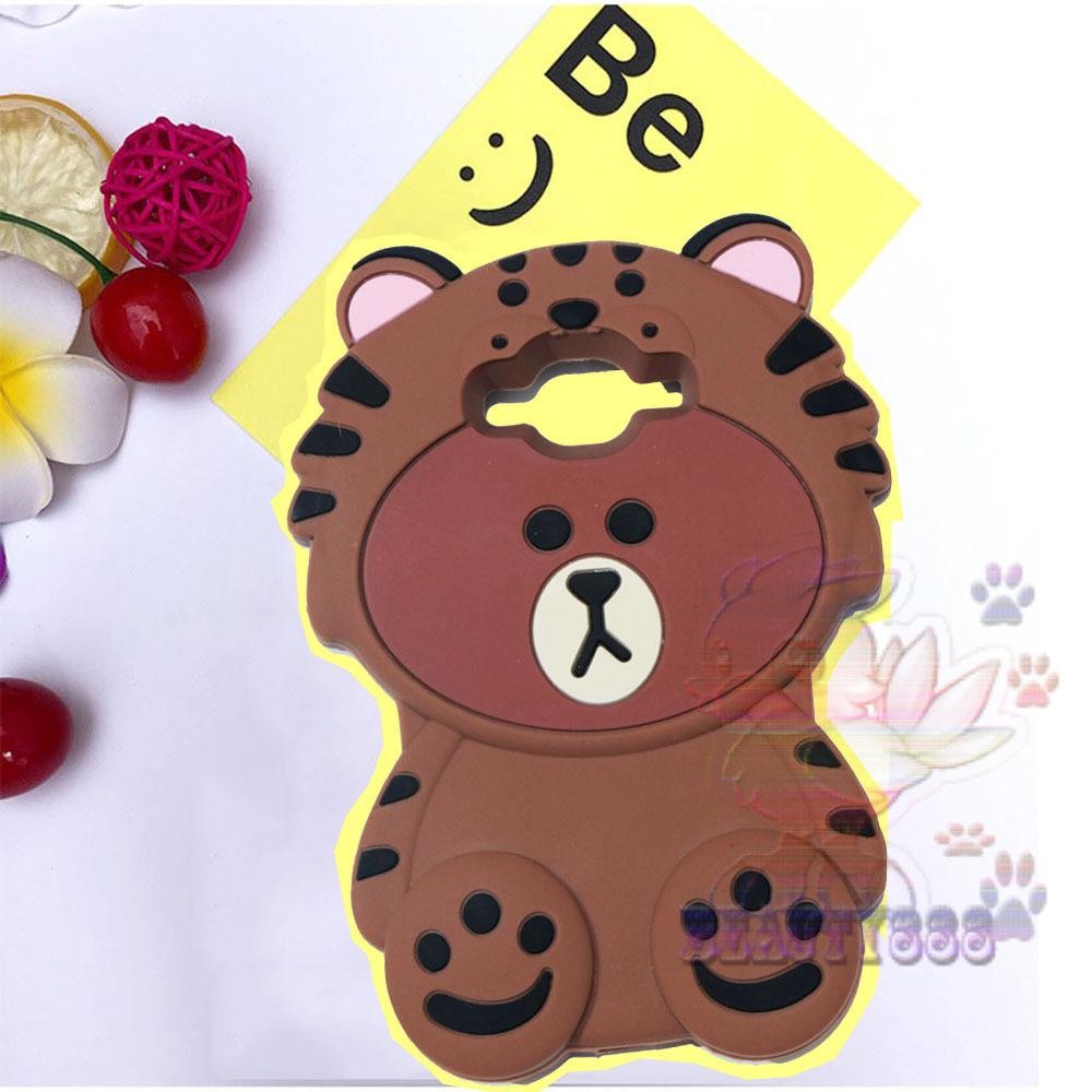 Beauty Soft Case Samsung Galaxy Grand Prime / Silicone 3D Samsung Grand Prime Kostum Singa / Softcase Kartun Bayi Singa / Case 4D Samsung G530 / Casing Samsung Grand Prime / Casing Boneka / Casing Unik Bear With Baju Singa - Coklat