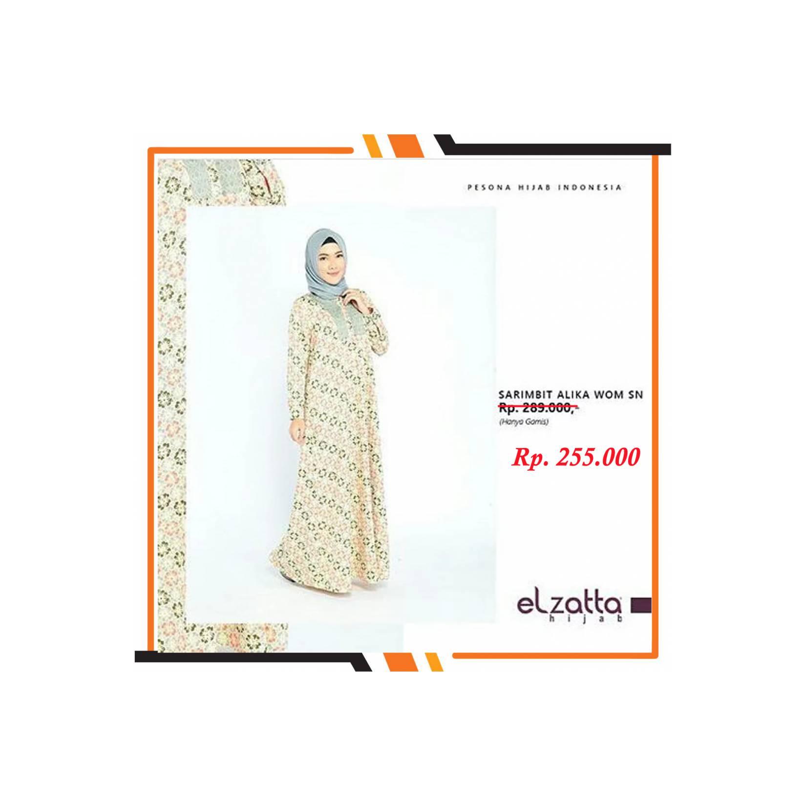 Gamis Jilbab Elzatta Diskon SERIMBIT ALIKA WOM SN